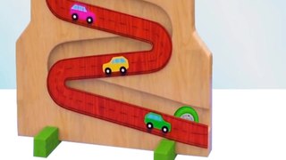 Learn Colors with Driven Wheel w Wooden Car Tires Slider - Nursery Rhymes for Kids