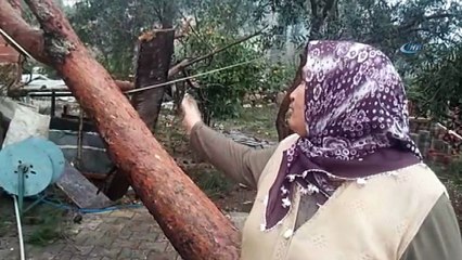 Şiddetli fırtına ilçeyi altüst etti