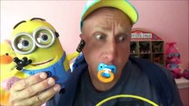 Baby Victoria Steals Puppy Annabelle Daddy Minion Cookies Hidden Egg Toy Freaks Family