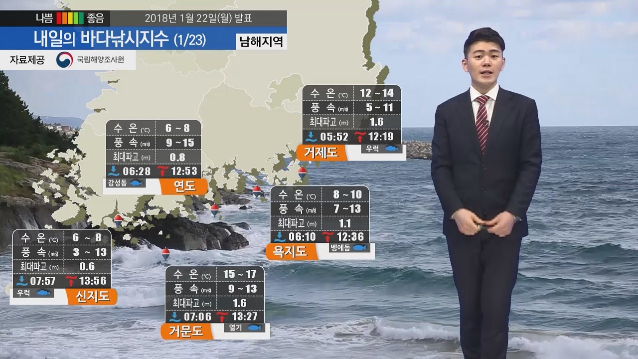 [내일의 바다낚시지수] 1월23일 전 해상 풍랑특보 맹추위 예상 바다낚시 출조 어려울 듯 / YTN