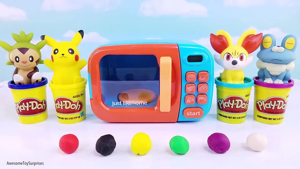 Pokemon Go! Pokeball Magic Microwave PlayDoh Learn Colors! Toy Surprises with Pretend Play