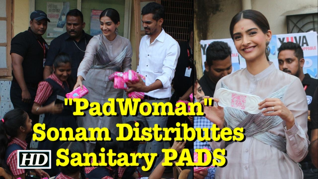 "PadWoman" Sonam Kapoor Distributes Sanitary PADS