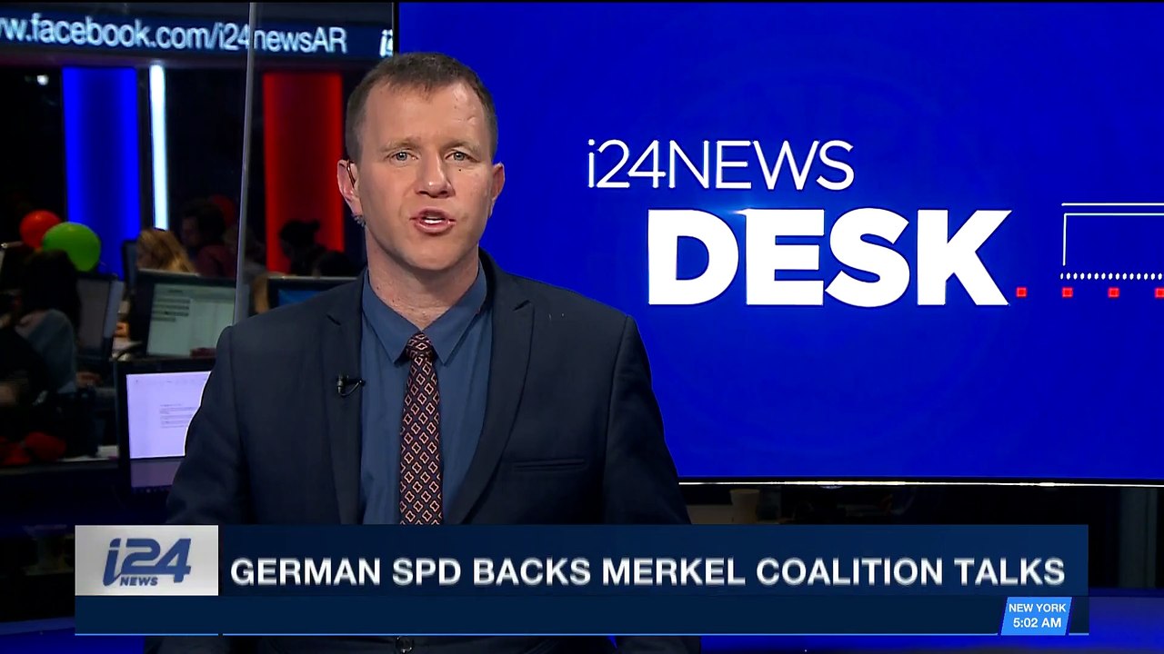 i24NEWS DESK | German SPD backs Merkel coalition talks |  Monday, January 22nd 2018