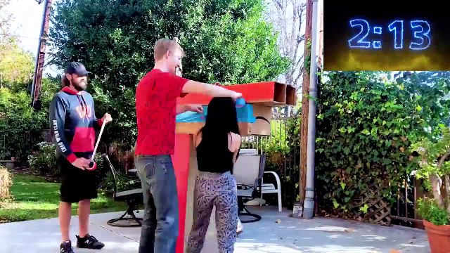 WORLDS BIGGEST NERF GUN!! (from Cardboard Box Fort) - Water Bottle Test Fire Challenge