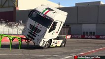 Truck Stunt Show - CRAZY Iveco Stralis  driving on 2 wheels - Motor Show Bolo