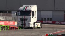 Truck Stunt Show - CRAZY Iveco Stralis  driving on 2 wheels - Motor Show Bolog