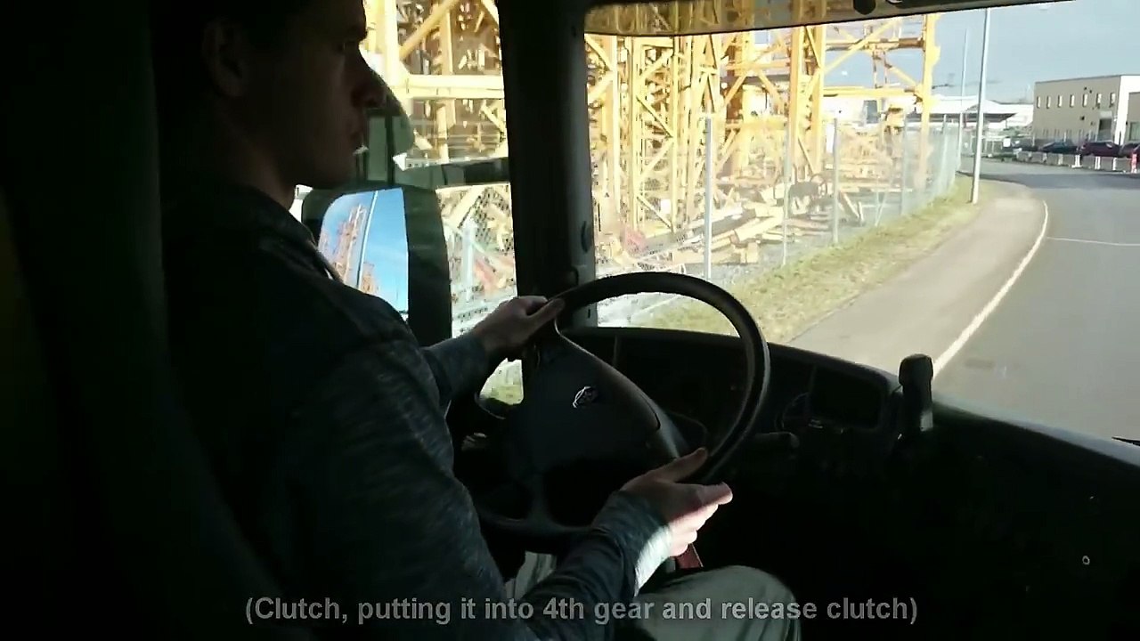 Real Life truck driving Scania R360 (2012), Fully manual gearbox, how to - with instructor. HD