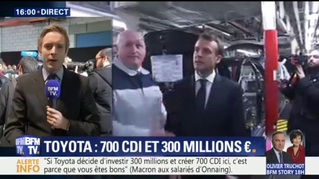Usine Toyota d'Onnaing: Macron annonce la création de 800 postes dont 700 CDI