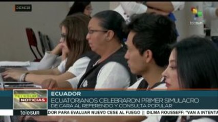 Efectúa CNE ecuatoriano primer simulacro para plebiscito del 4-F
