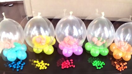 Baby Finger Family Song for Babies with Candy MM and Baby Dolls Balloons - Learn