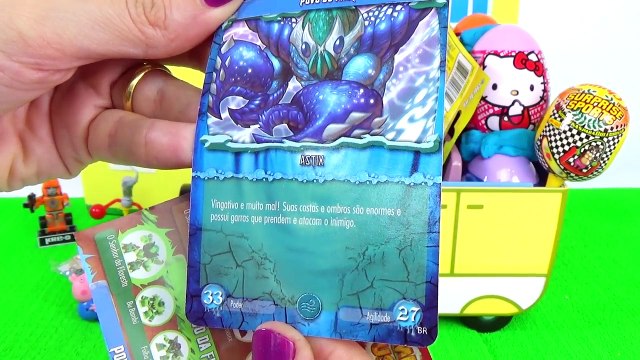 Peppa Pig e George Abrem Surpresas da Van do Papai Pig! Frozen Galinha Pintadinha Surprise Eggs Toys