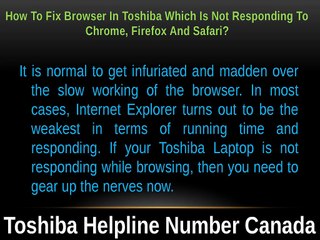 How To Fix Browser In Toshiba Which Is Not Respond