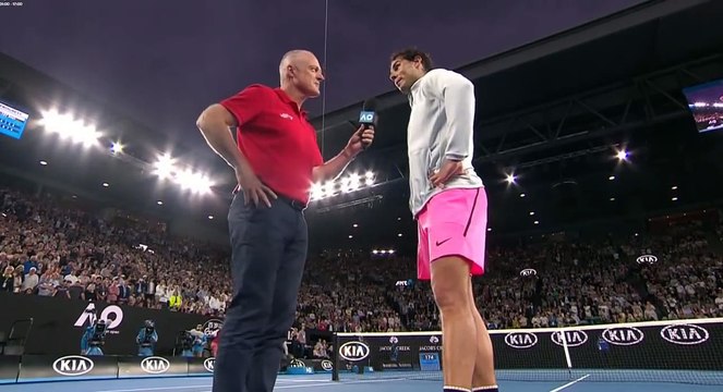 AO 2018 R1 Rafael Nadal v Victor Estrella Burgos / Last game & On-court Intervie