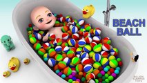 3D Baby doll bath time Play Learn colors with Balls - Teach colours for kids Chi