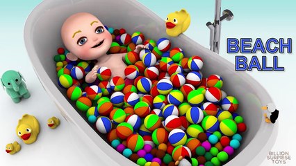 3D Baby doll bath time Play Learn colors with Balls - Teach colours for kids Chi