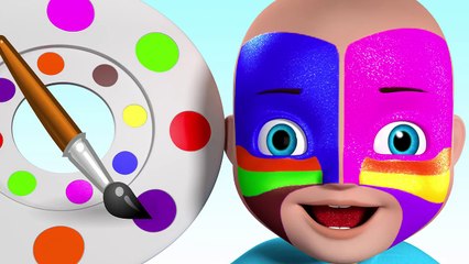3D Baby Face Painting LEARN COLORS with Nursery Rhymes - Finger Family Johny Joh