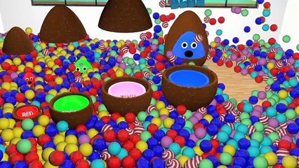 3D Chocolate Surprise Eggs Ball Pit Show For Kids _ Learn Colours & Sizes