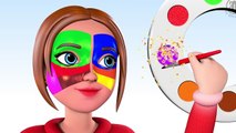 3D Face Painting - Baby Mom Body Paint Learn colors Finger Family Song Nursery R