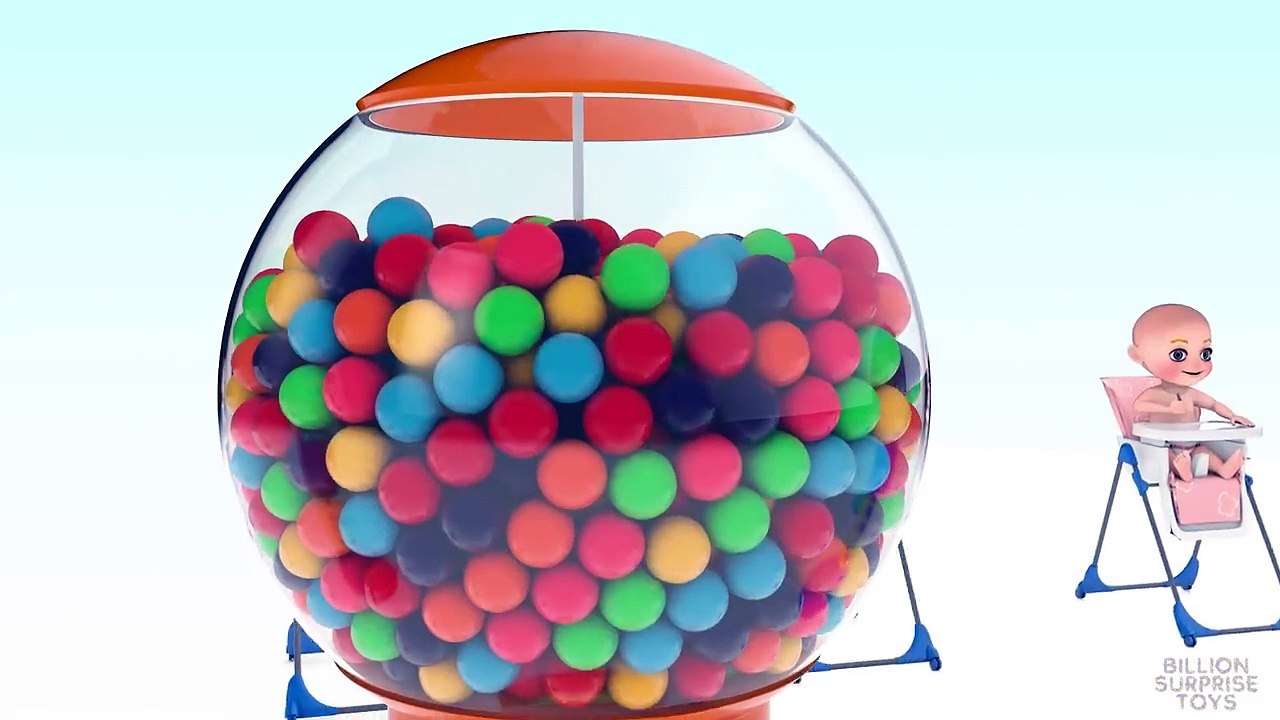 Learn colors Baby 3D Gumball Machine and Lollipop _ Learning colours