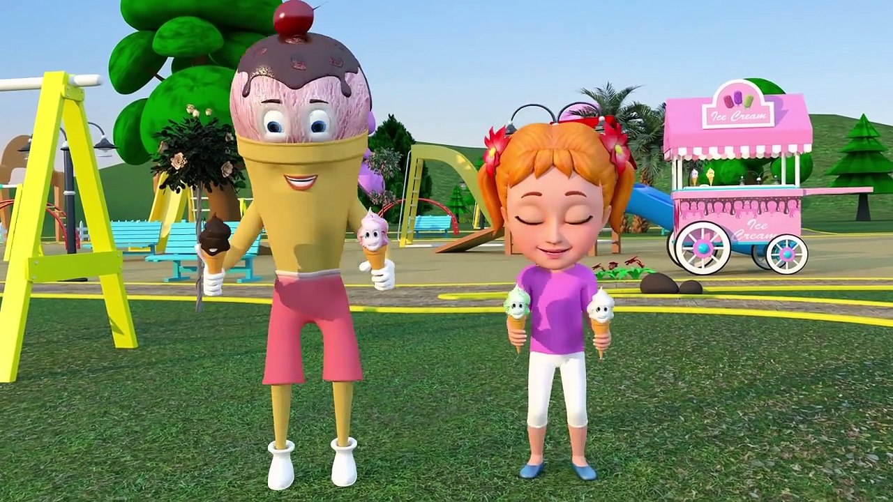 Songs for Children Kids Baby _ Ice cream Song & Rhymes - Color learning video