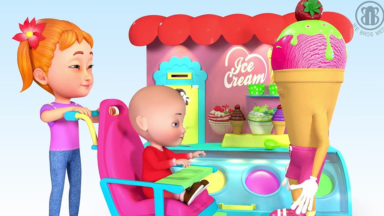 3D baby Eating and Learning Colors with ice-cream _ Icecream man teaching Colors