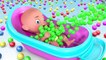 Learn Colors 3D Baby Doll Bath time Gumball Candy - Teach colours for kids