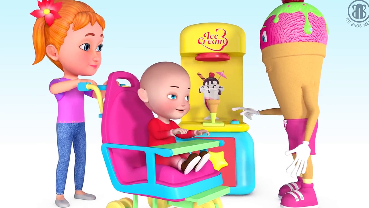 ⁣3D Baby with tantrum eating ice-cream _ Learning Colors with ice-cream man _ 3D