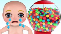 Funny Babies Crying for Gummy Candy - 3D Finger Family Song - Colours for Childr