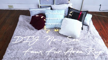 DIY | No Sew Faux Fur Convertible Area Rug