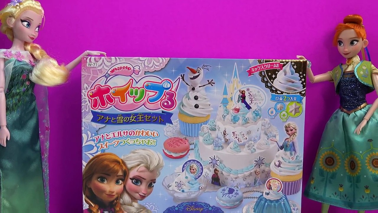 Queen Elsa Disney Frozen Whipple Jello Ice Cream 2 Macarons Princess Anna Birthday Craft Unboxing