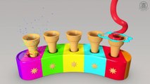 ICE CREAM 3D Soft Cones - FUN Learn Colors for Kids Children toddlers - Colours