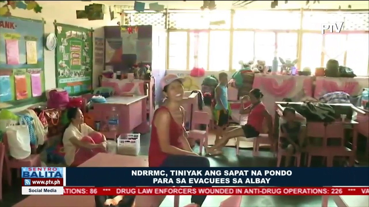 NDRRMC, tiniyak ang sapat na pondo para sa evacuees sa Albay