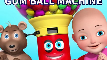 3D Gummy Baby Candy _ Giant Gumball machine _ Learn Colors Song for Kids
