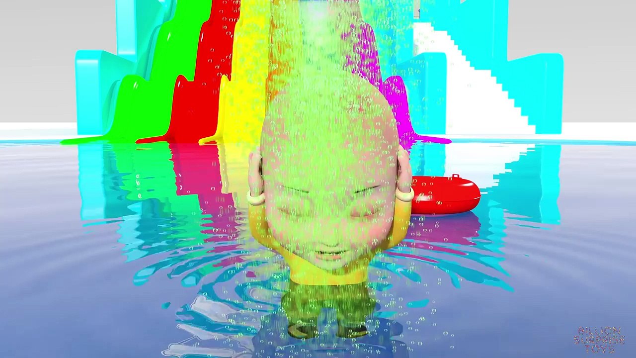 Baby playing in indoor pool and learning colors - 3D Animation for kids