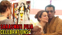Kangana Ranaut Prays At Anurag Basu’s Saraswati Puja