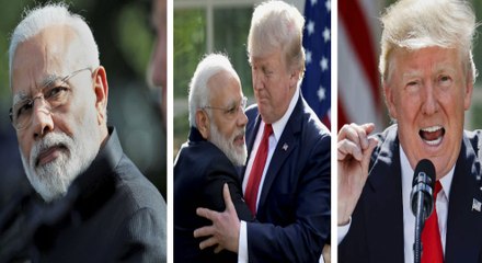 மோடியை மிமிக்கிரி செய்து கிண்டல் செய்த டிரம்ப்...வீடியோ