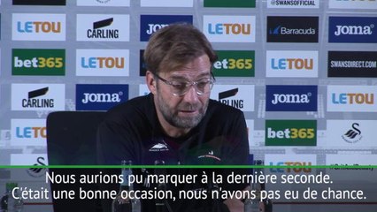 24e j. - Klopp : "Nous ne méritions pas mieux contre Swansea"
