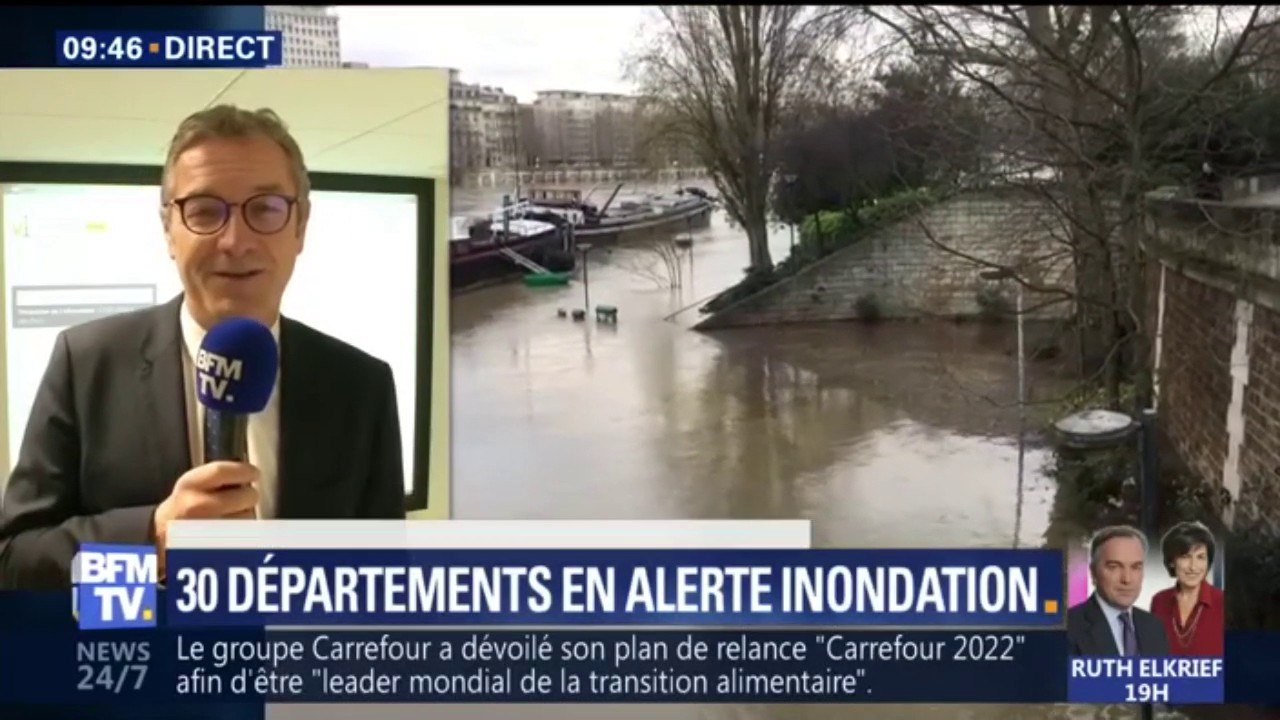 Crue de la Seine : "Nous allons dépasser la cote de 5 mètres aujourd'hui"