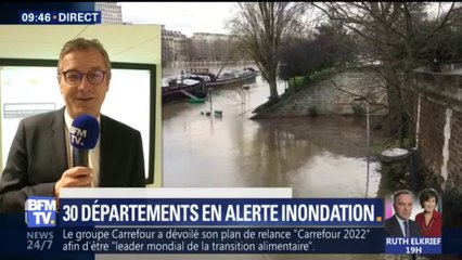 Crue de la Seine : "Nous allons dépasser la cote de 5 mètres aujourd'hui"