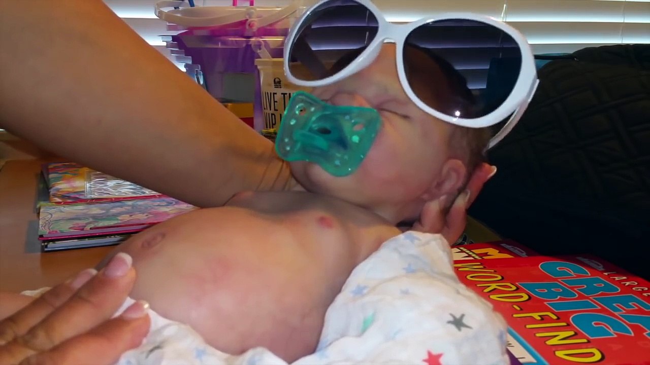 Baby Chokes on Gummy Bear! Silicone Baby Doll Drink and Wet Pees on Mommy Spits up Milk! Poor Sebast