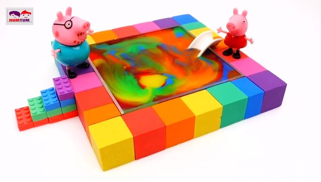 Peppa Pig Kinetic Sand Slime Pool | Learn Colors Surprise Toys for Kids