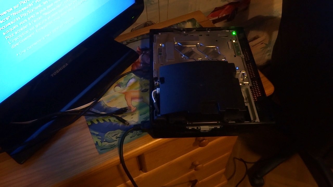 PS3 Carcasse après changement pâte thermique ventilateur à fond