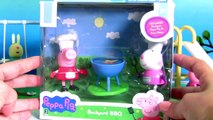 Chef Peppa Pig Cooking Pizza in the Backyard BBQ with Chef Suzy Sheep using Play