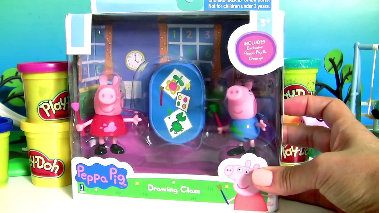 Learn ABC with Pig George and Peppa Pig using Play Doh School Drawing Class Set