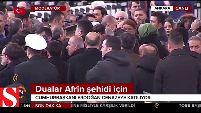 Afrin şehidimiz Mustafa özalkan son yolculuğuna uğurlanıyor... Törene Cumhurbaşkanı Erdoğan�da katıldı
