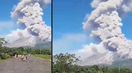 Скачать видео: Des dizaines de milliers de Philippins fuient l'éruption du Mayon