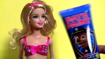 Barbie Color Changing Doll Hair Makeover Using Paw Patrol Fingerpaint Bath Paint