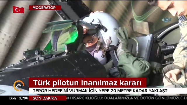 Kahraman pilotumuz 30 saniyede teröristlerin inlerini yerle bir etti