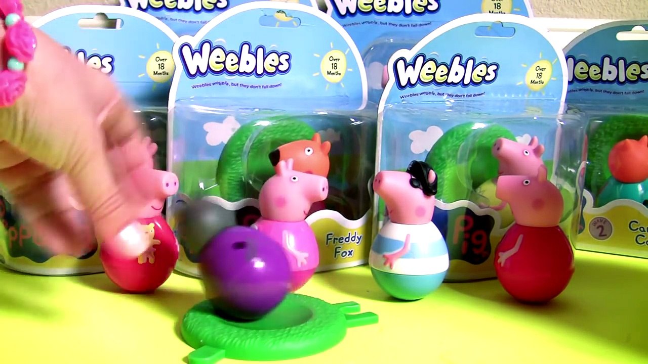 Peppa Pig Weebles Wobble Toys Surprise Pirate George Pig, Beach Pool Party Peppa