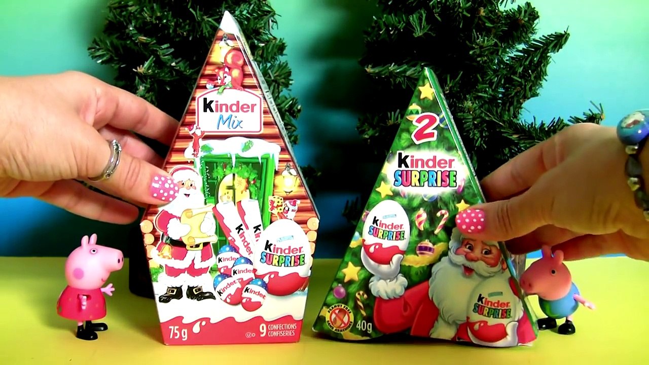 Surprise Merry Christmas from Peppa Pig and George Pig Kinder Eggs Santa Claus H
